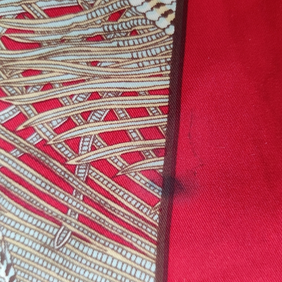 LIBERTY OF LONDON Vintage silk scarf red peacock - Picture 4 of 6